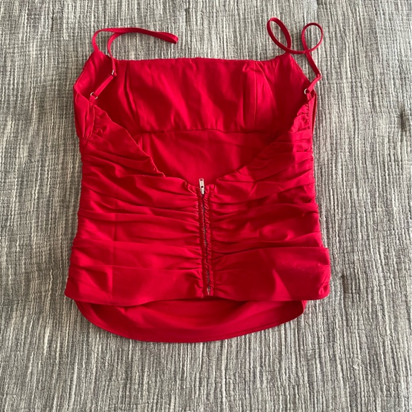 Reformation Red Ruched Top - Picture 2 of 4